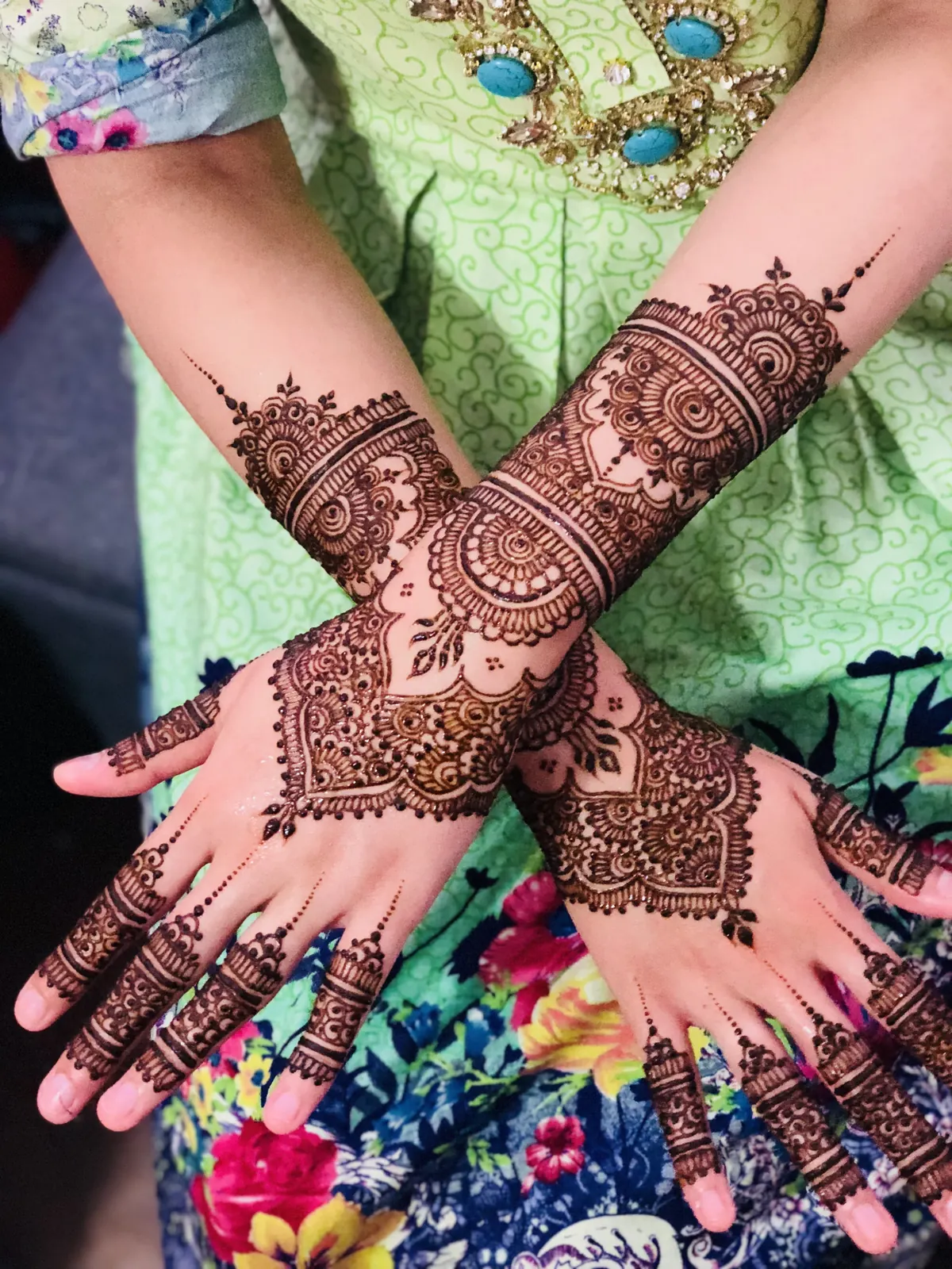 Bridal mehndi closeup detail