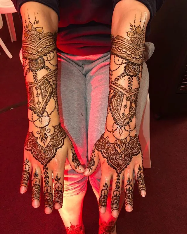Bridal henna arm design