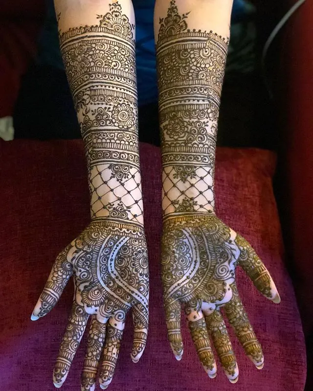 Bridal mehndi hand detail