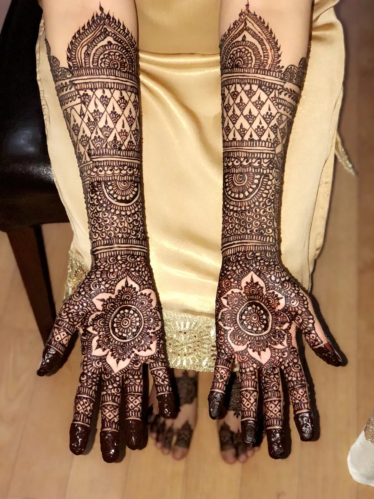 Bride inside arm mehndi detail