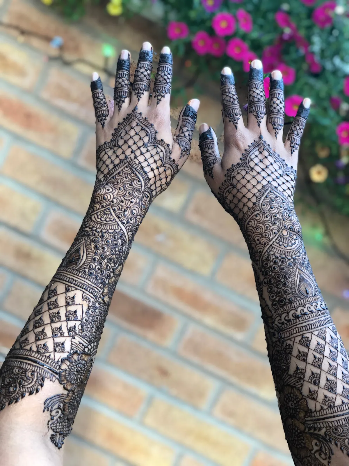Detailed bridal henna design