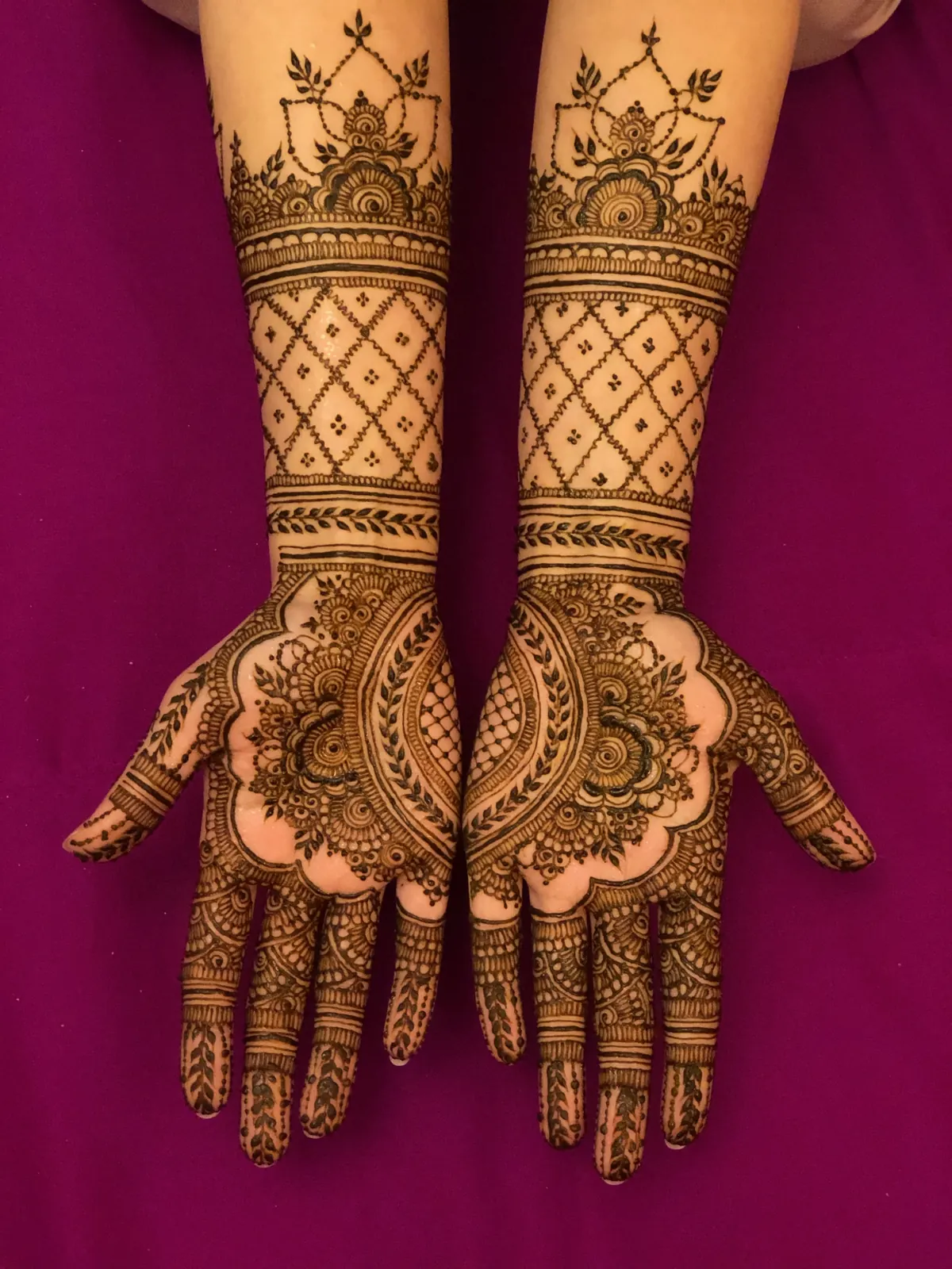 Intricate bridal mehndi pattern