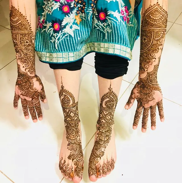 Punjabi bride mehndi design